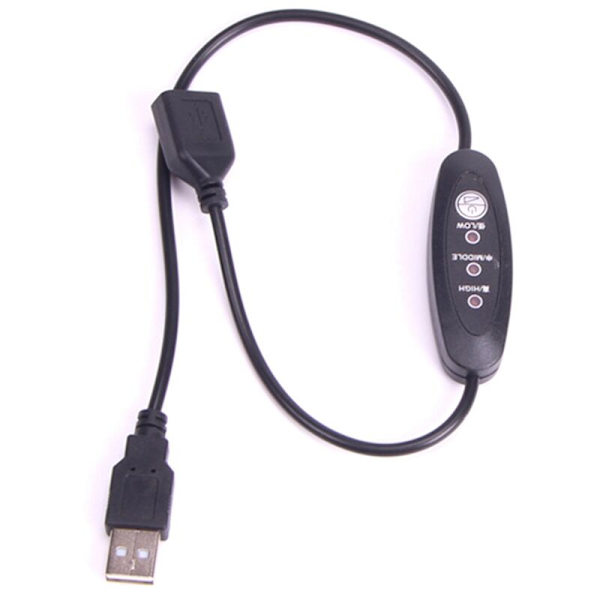 USB Temperature Controller 5V-12V Heating Thermostat 3 Speeds Adjustable 24W