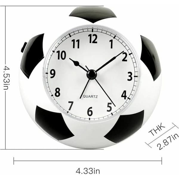 Football Theme Home Decor Clock, Silent Alarm Clock with Night Light and Snooze Function, Desk Clock with Arabic Numerals and Touch Function
