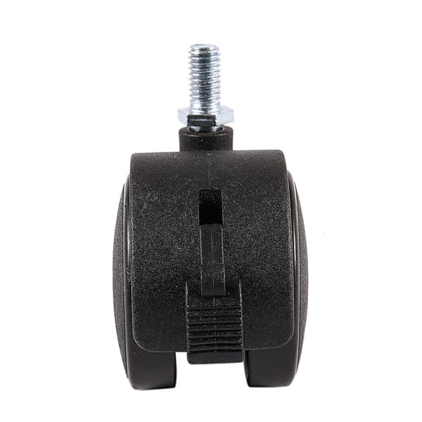 Møbeldrejbart låsbart hjul med 8 mm skruestamme, 2-tommer diameter, sort