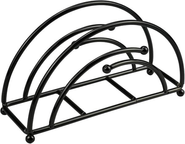 Serviettholder for bord, bordserveiettholder for middagsservietter, svart serviettholder H