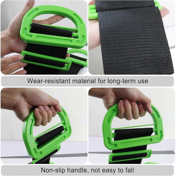 Adjustable Lifting and Moving Straps, One or Two Person Roll-in and Roll-out Carrying Straps with Handles, Multifunctional Carrying Strap for
