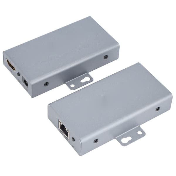 High-Definition Multimedia Interface Extender Kompatibel Sender/Mottaker med Adapter for Signaforlengelse 110-240V UK-plugg