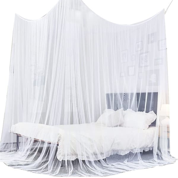 Four Corner Bed Curtains, Four Corner Bed Curtains, Four Post Bed Curtains, White