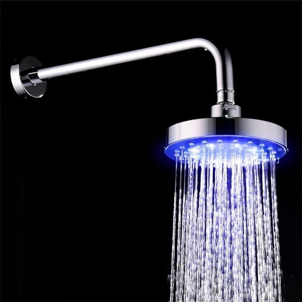Farge LED-lys, automatisk skiftende dusjhode, G1/2 tommer, Rain KLB