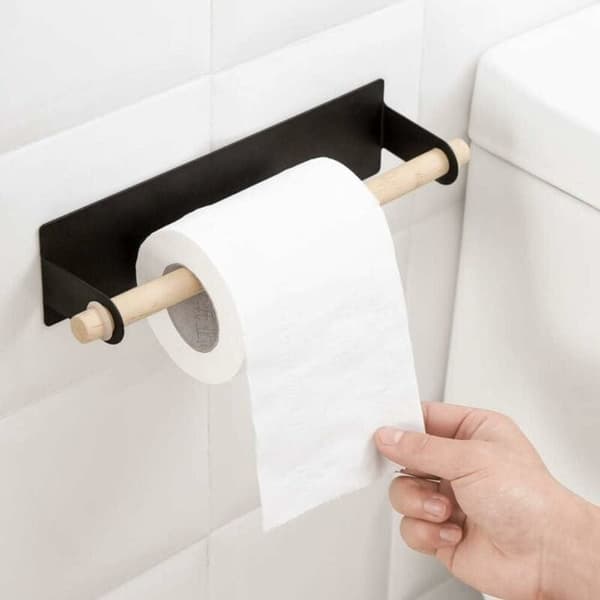 Self-adhesive wall-mounted paper towel holder, no drilling, paper towel holder