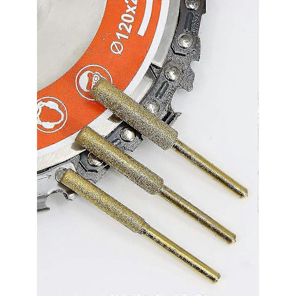 12 pcs Diamond Chainsaw Sharpener Grinding Burrs for Dremel Tools, Professional Precision Chain Sharpening 4.8mm 4.8mm