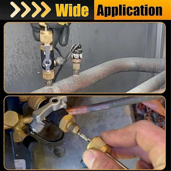 HVAC Valve Core Removal Tool, 1/4 Inch Vacuum Rated Valve Core Removal Tool, Works with All Refrigerants As Shown