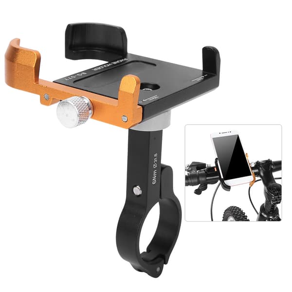 Aluminium Alloy 360 Degree Rotating Bicycle Phone Navigation Fixed Bracket Black Gold