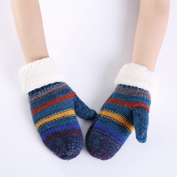 Women's Winter Gloves, Knitted, Thick, Fleece Lined