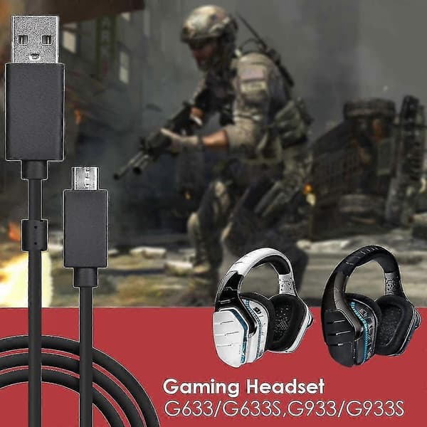 Erstatningshovedtelefonkabel Lydledning til G635 G633 G933 G935 Headset