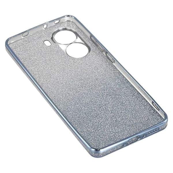 KADEM Deksel til Xiaomi Poco X7 Pro 5G Ringstativ TPU Blomster Mobildeksel Gradient Glitter - Blå_yux
