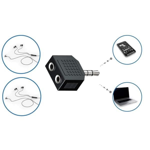 3,5 mm hovedtelefon splitter Y (2-pak) | 1 han til 2 hunner