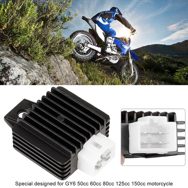 12V Full Wave Spenningsregulator Likretter Passer for GY6 50cc-150cc Motorsykkel