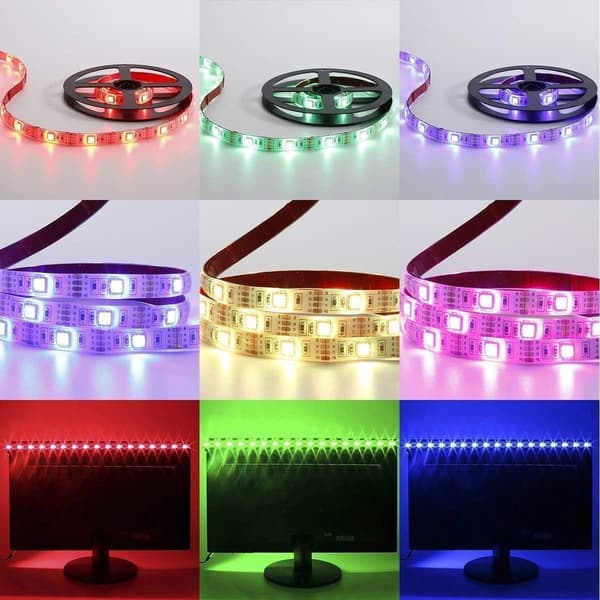 LED-stripe batteridrevet 2m med fjernkontroll timer vanntett RGB