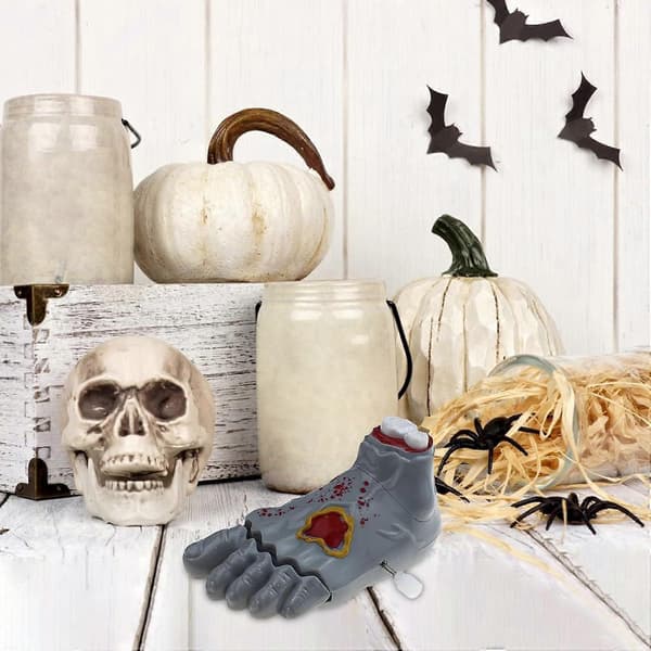 Halloween Optrækkelig Legetøjsdukke med Kædegang, Grå Urværksfigur til Børn og Samlere