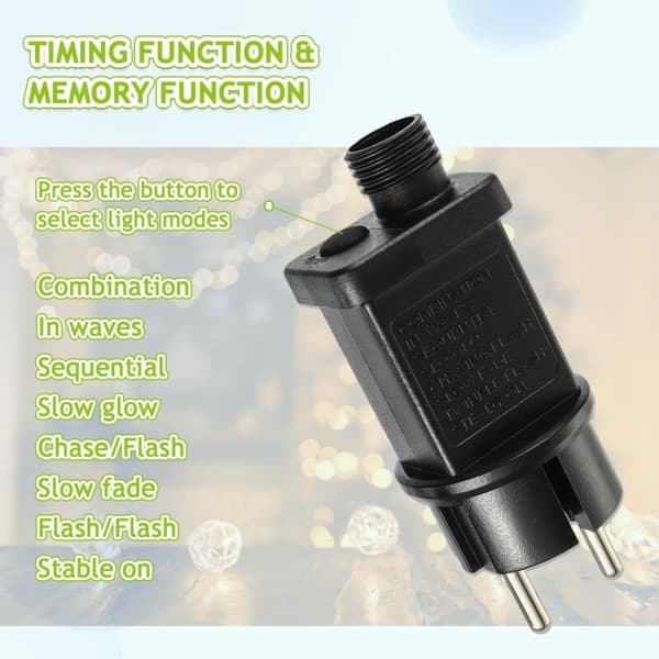 IP44 31V 3.6W Transformator Driver Adapter 8 Moduser med Minnefunksjon for Julebelysning, Lyslenker, Istapplenker