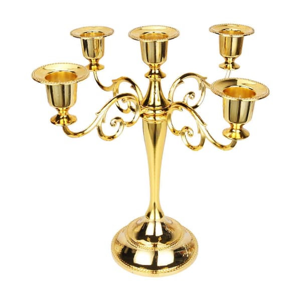 Lysestake for søylelys Kandelaber Lysestake 5 Lys Sink Legering 5 Armer Lysestake for Borddekorasjon Event Middag