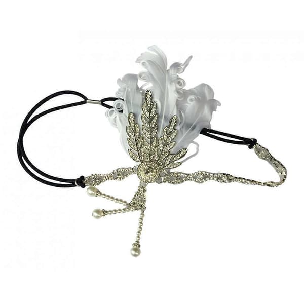 2-3-pack Women's Flapper Headband Feather Rhinestone 1920s Hair Accessory 3 Pcs