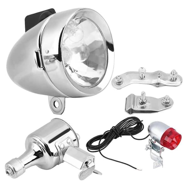 12V 6W Friktionsgenerator Dynamo Forlygte Baglygte Sæt til Cykel Motoriseret Cykel