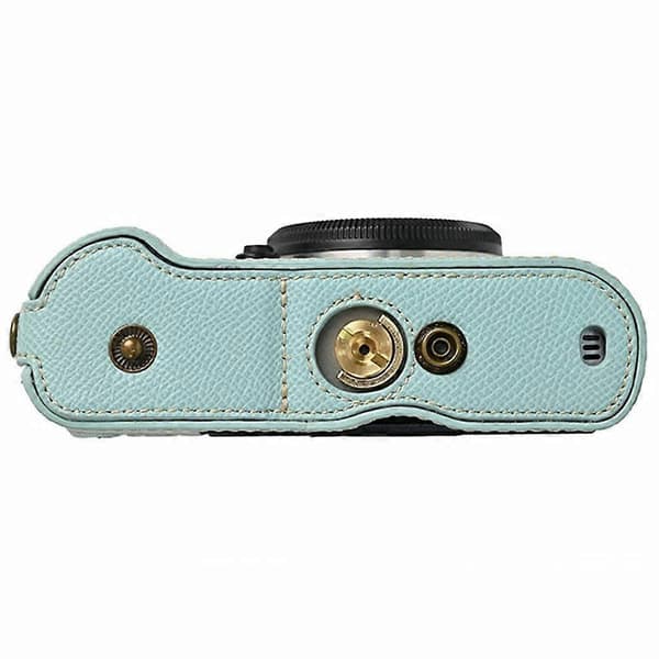 Textured PU Leather Camera Bag for Fujifilm X-T50 with Battery Hole + Strap + Lens Storage Bag - Ba