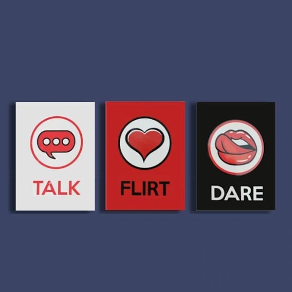 NA/1 Stykke Fuld Engelsk TALK FLIRT DARE Tre spil i ét, A