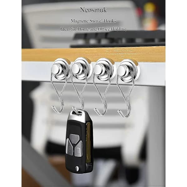6-pack Swivel Hooks, Heavy Duty Swivel Hooks, 2.5\" Long, Indoor Hanging (Silver, 6-pack) Fgao