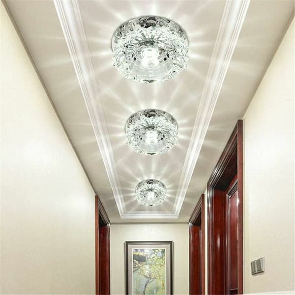 Luksus Krystal Spotlight Moderne Loftslampe LED Downlight til Gang Entré Kold Hvid