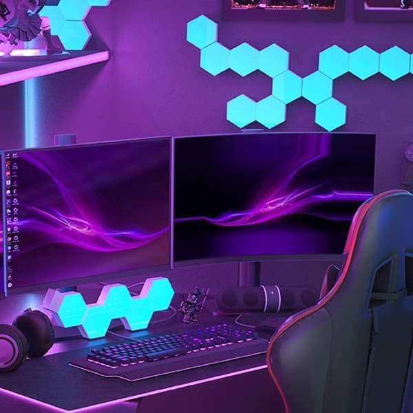 Smart touch fargerik nattlampe oppladbar RGB fjernkontroll