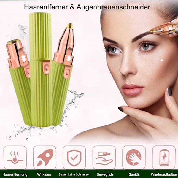 #Ansigtsfjerner 2 i 1 Barbermaskine og Smertefri Øjenbrynsfjerner#