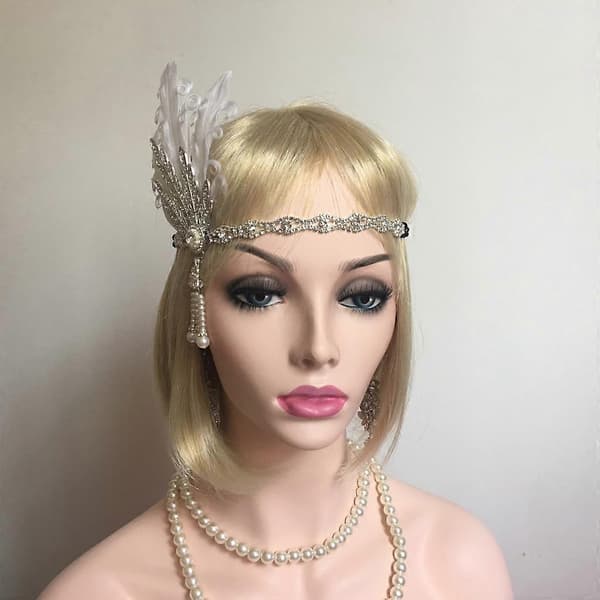 2-3-pack Women's Flapper Headband Feather Rhinestone 1920s Hair Accessory 3 Pcs