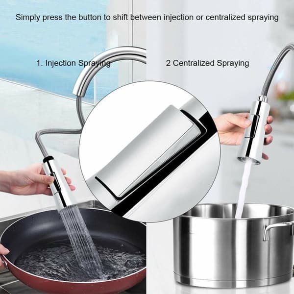 Utdragbar spraykran Multifunktionell köksblandare Sprayer Duschkran