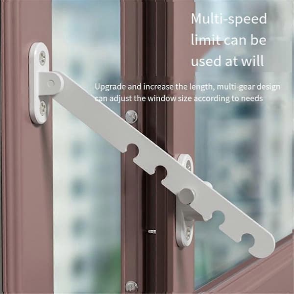 Window Restrictor Lock Adjustable Opening Control Carbon Steel Child Safety for Windows and Balcony Doors White 3-pack