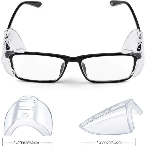 12 par sidebeskyttelse for briller, fleksible sidebeskyttelse for vernebriller Passer små til store briller Universal