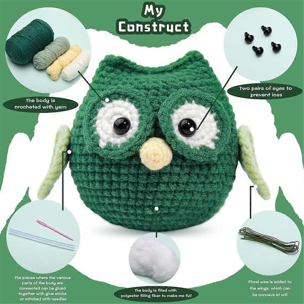 Crochet Kit for Beginners, Complete DIY Animal for Adults and Children