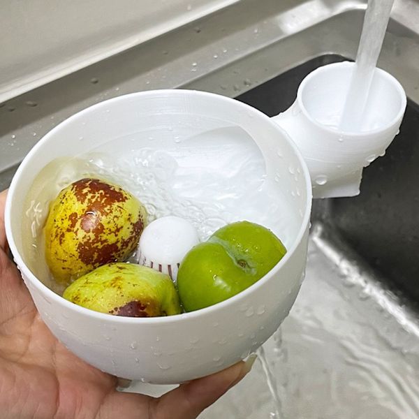 Automatic Fruit Washing Drying Bowl Fruit Washing Bowl 3D Printed Fruit Vegetable Washing Basket Oversized Oversized