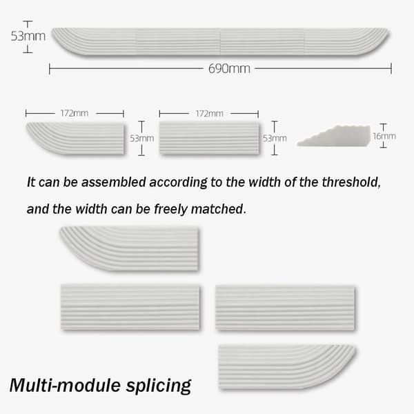 Replacement Ramp for Robot Vacuum Cleaner, Threshold Ramp for Door Step Gray gray