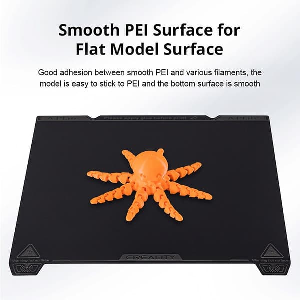 Creality K1 Glat PEI Byggeplade 235x235mm - Uden blød magnetisk nem modelfjernelse Velegnet til En