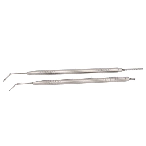 2 Pcs Eyelash Lift Separator Tool Double Headed Stainless Steel Eyelash Separation Rod with Comb Silver