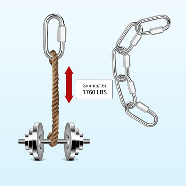 Wire-Shaped Quick Link Carabiner 5/16 Inch 4-Pack M8 for Carabiner, Camping