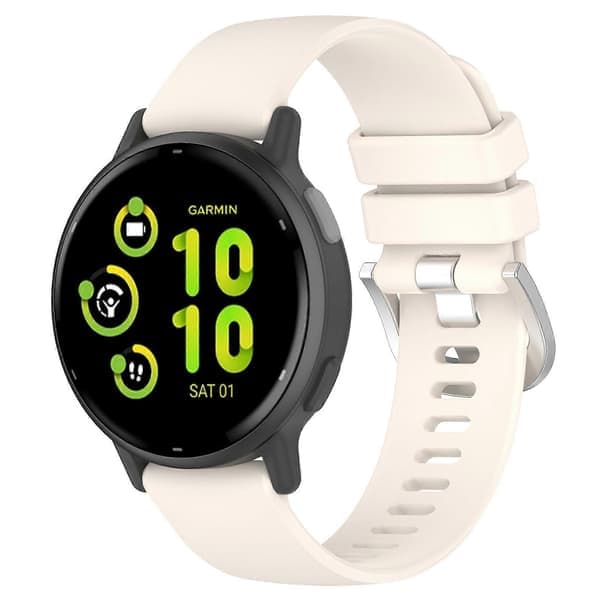 For Garmin Approach S50 Smartwatch Strap 20mm Adjustable Sport Silicone Band Starlight (LGL)