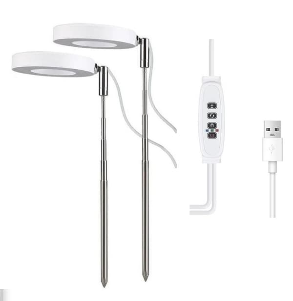 Plant lamp/plant lighting, height-adjustable, with timer (3/9/12 hours) - suitable for small plants