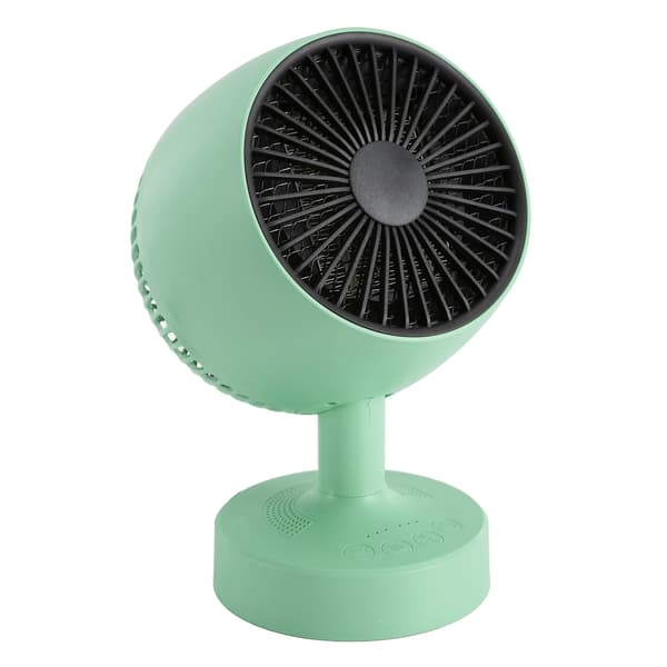 Portable Fan Heater for Both Cold and Warm Use, Adjustable Angle, Mini Heater for Home Office, Desk 100‑240V Green EU Plug