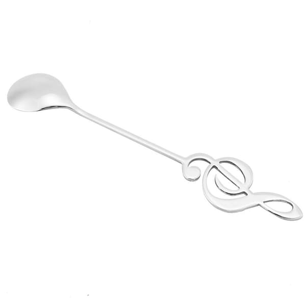Stainless Steel Dessert Spoon, Music Note, Coffee Drinking KLB