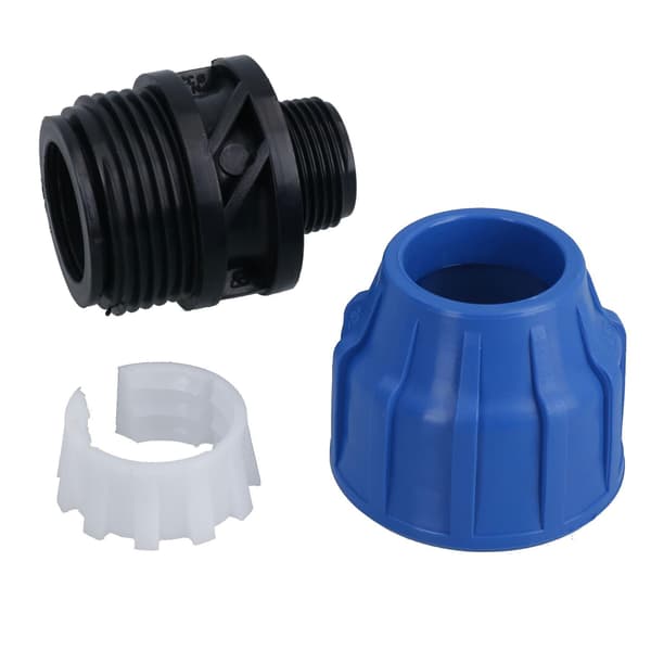 32 mm x 1\" MDPE hanadapter kompressionskobling rørfitting vandrør 10-pak