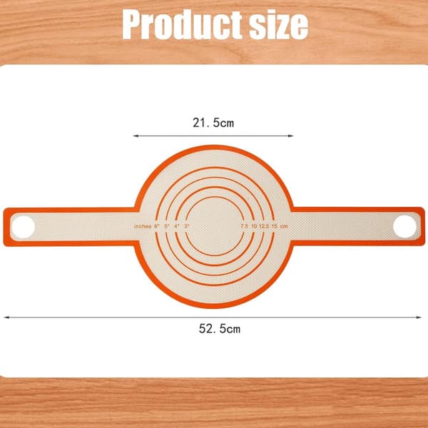 Silicone Baking Mat, Set of 2, Non-Stick Reusable Bread Lifter with Handles for Oven Baking Bread, Orange