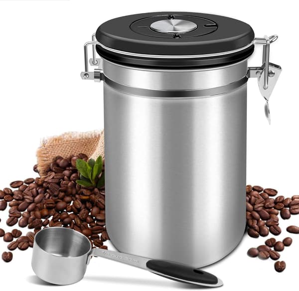 Lufttett kaffeboks i rustfritt stål, 1,5 l