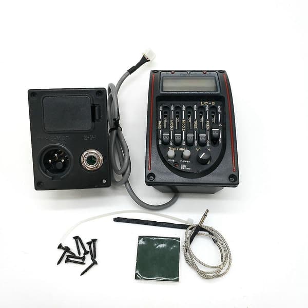 Lc-5 5-bånds Akustisk Guitar Pickup Pickup Folk Klassisk Eq Pickup Equalizer System Tilbehør (rød kant)