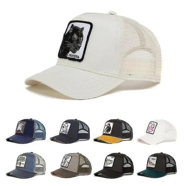 Black Panther Mesh Cap for Adults, Summer Baseball Cap, Trucker Cap W-FA- Goat - Wine Red