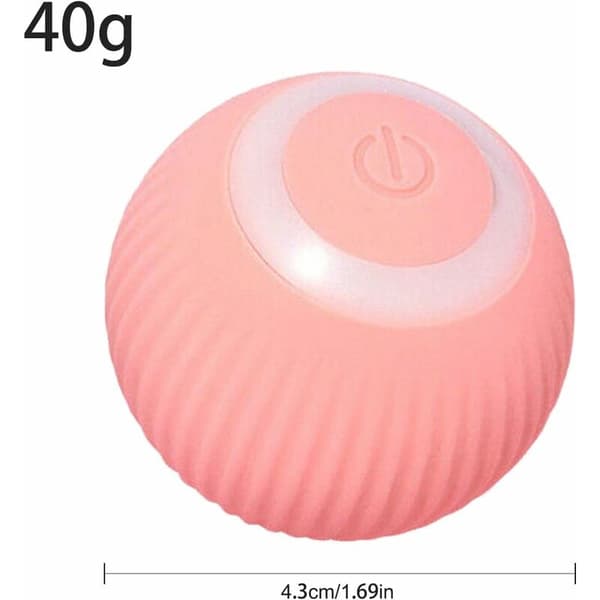 Interaktiv kattelegetøjsbold - 360° Automatisk USB - Stimulerer jagtinstinktet - 1 stk - Pink farve