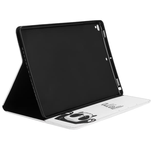 Portable Tablet PU Protective Holster 360° Universal Protection Painted Leather Case for iPad 9th Generation HELLO Panda